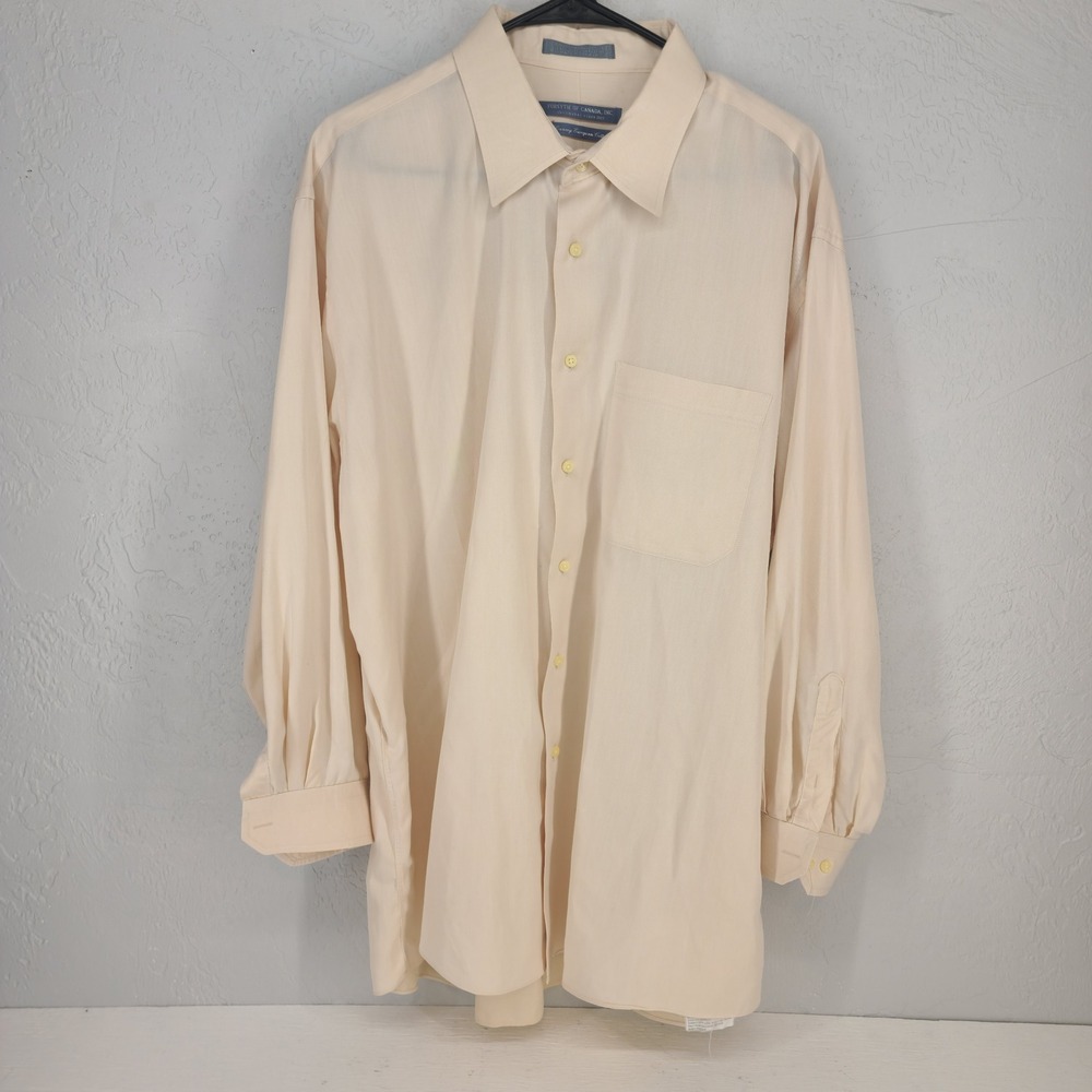 Forsyth of Canada 17.5 34/35 | Cream Luxury European Cotton Button Up Shirt Mens